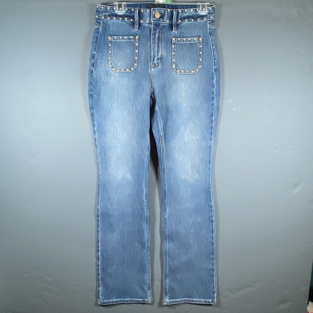 White House Black Market High Rise Bootcut Studded Size 4